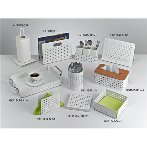 Metal kitchen storage accessories in woven design