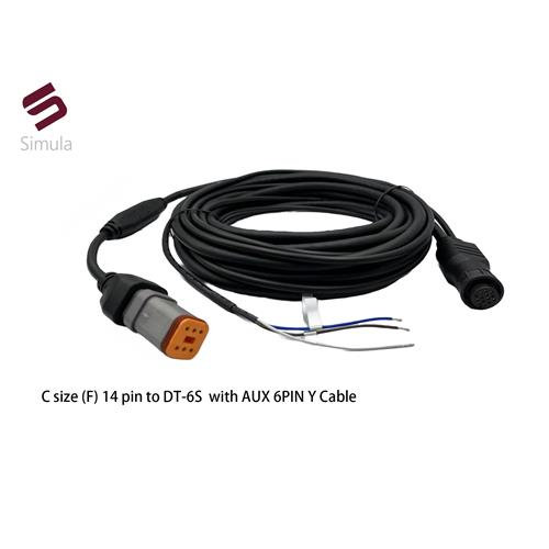 C size (F) 14 pin to DT-65 with AUX 6 Pin Y cable