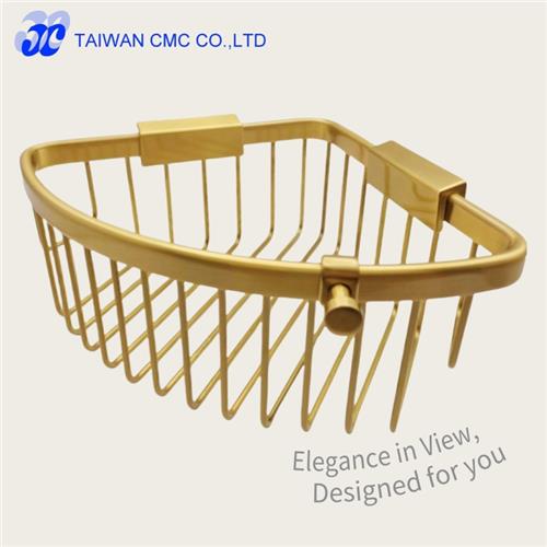 Brushed-Gold Scalloped Corner Basket
